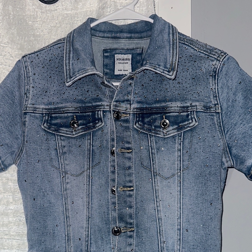 Studded Denim dress super stretch